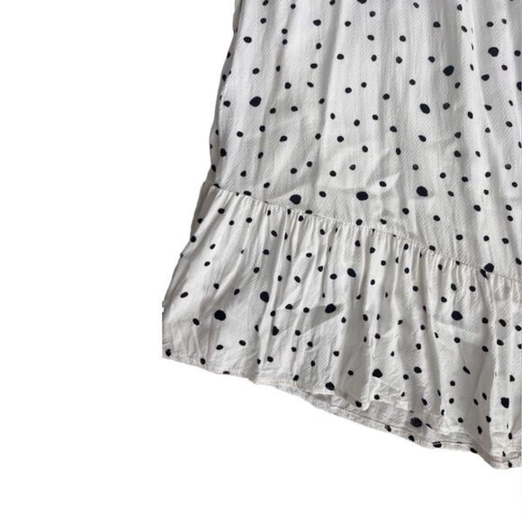 Fate Anya polka dot ruffled bell sleeve mini dress WHITE BLACK SZ MEDIUM - Picture 3 of 10